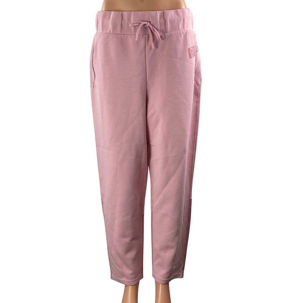 Gymshark Women's Pink Two Tone Colorblock High Rise Baggy Lounge Sweat Pants L